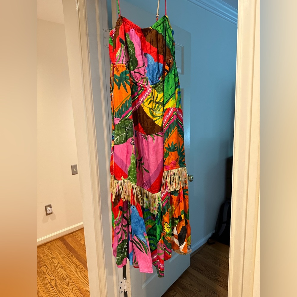 NWT Farm Rio midi length dress with tassel.